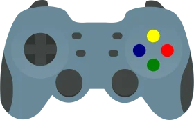 Sleek Gray Gaming Controller Clipart - Minimalist Video Game Input Device Design