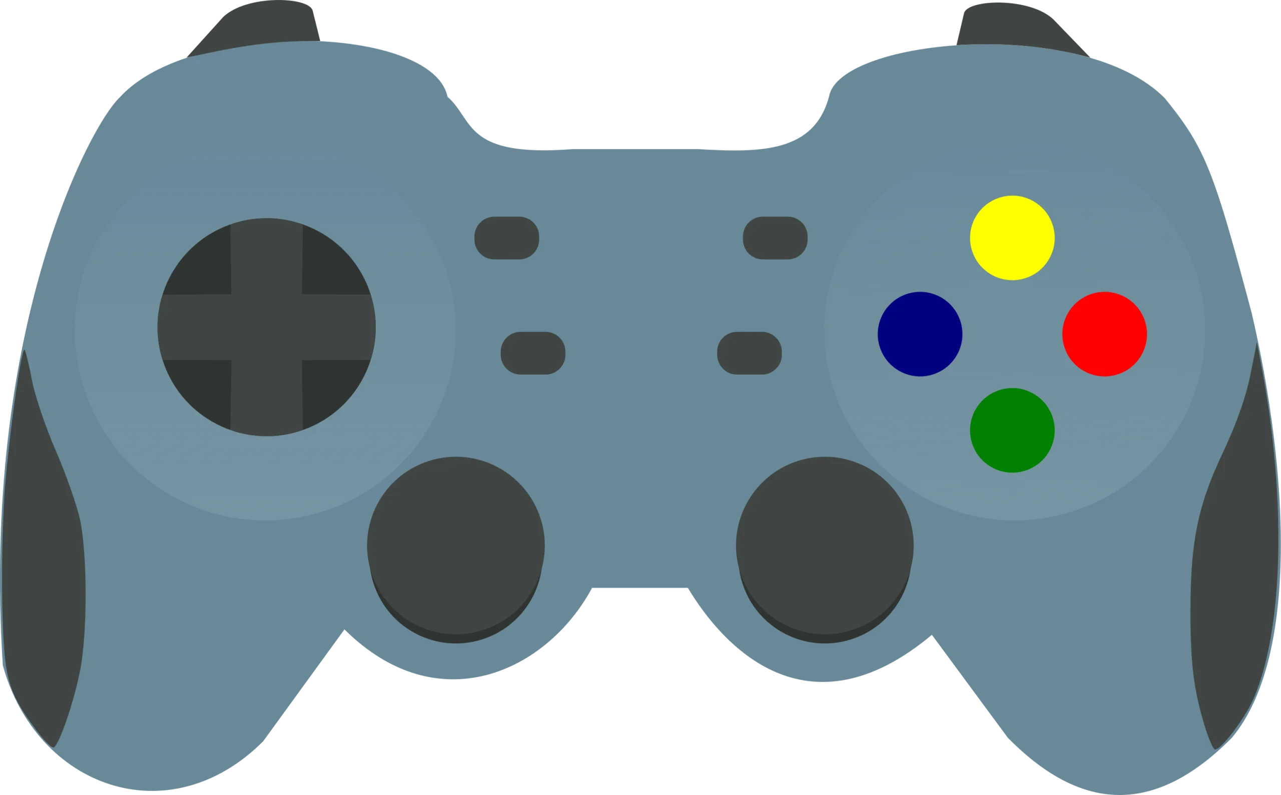 Sleek Gray Gaming Controller Clipart - Minimalist Video Game Input Device Design