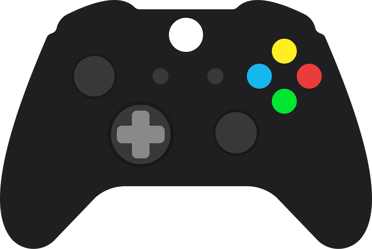 Sleek Xbox One Controller Clipart Illustration with Colorful Action Buttons
