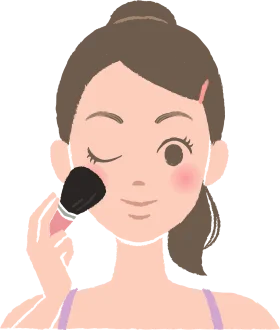 Soft-Toned Makeup Application Clipart Illustration of Gentle Cosmetic Technique