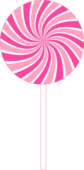 Sweet Swirling Pink Spiral Lollipop Candy Clipart Graphic Design Element