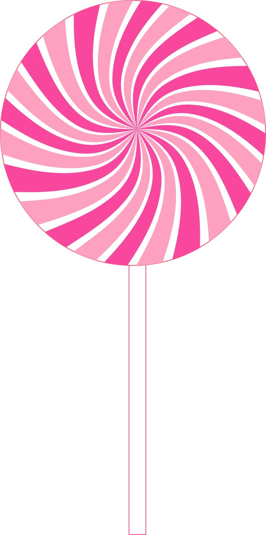 Sweet Swirling Pink Spiral Lollipop Candy Clipart Graphic Design Element