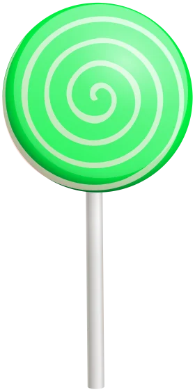Swirling Green Spiral Lollipop Clipart with Smooth Gradient Design