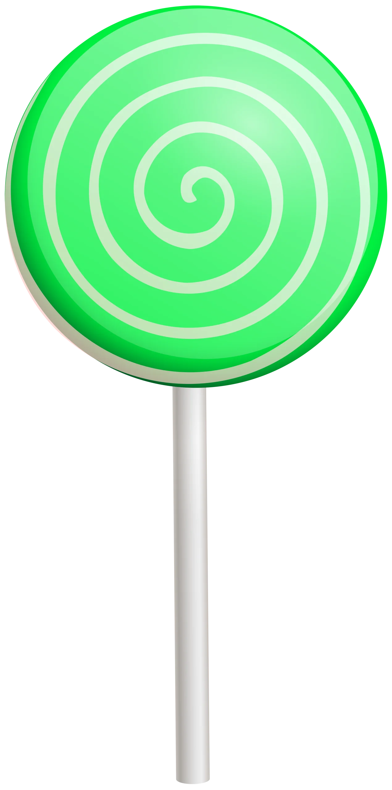 Swirling Green Spiral Lollipop Clipart with Smooth Gradient Design