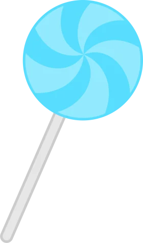 Whimsical Blue Swirl Lollipop Clipart with Playful Spiral Design