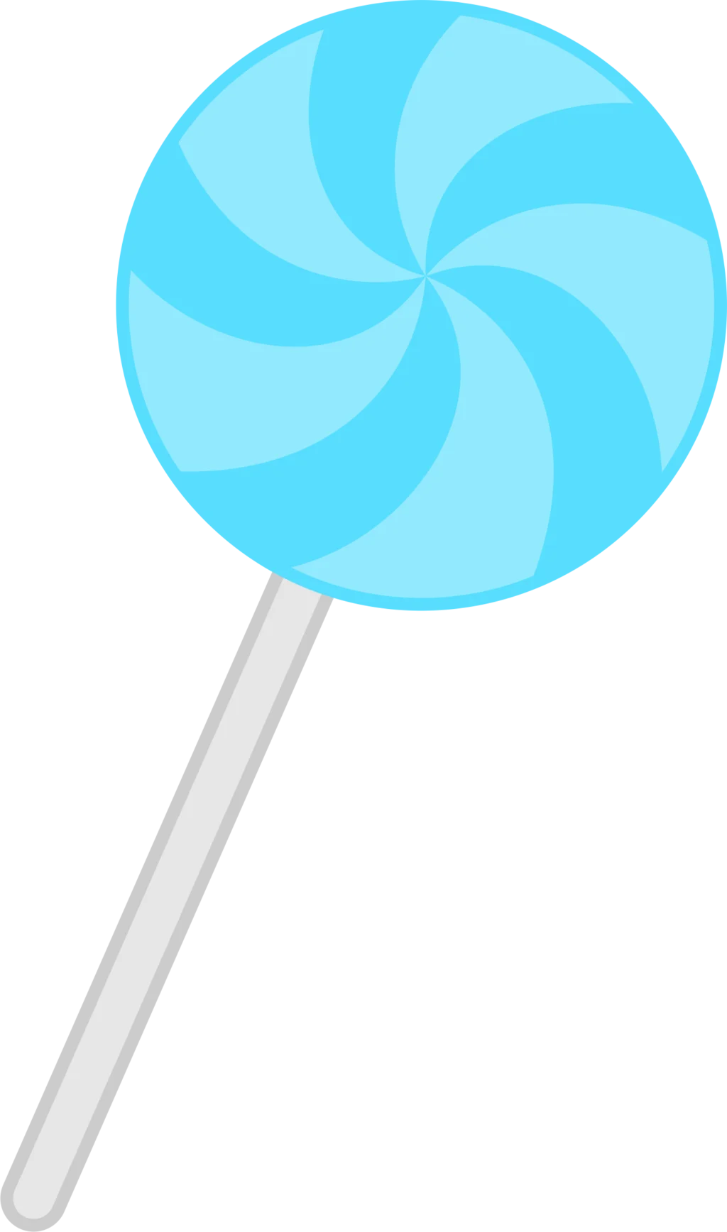 Whimsical Blue Swirl Lollipop Clipart with Playful Spiral Design