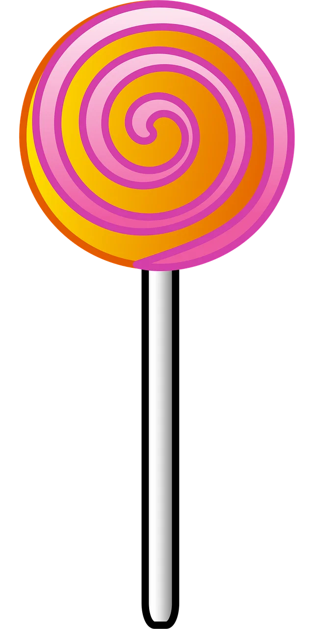 Whimsical Spiral Rainbow Lollipop Clipart with Cheerful Color Swirls