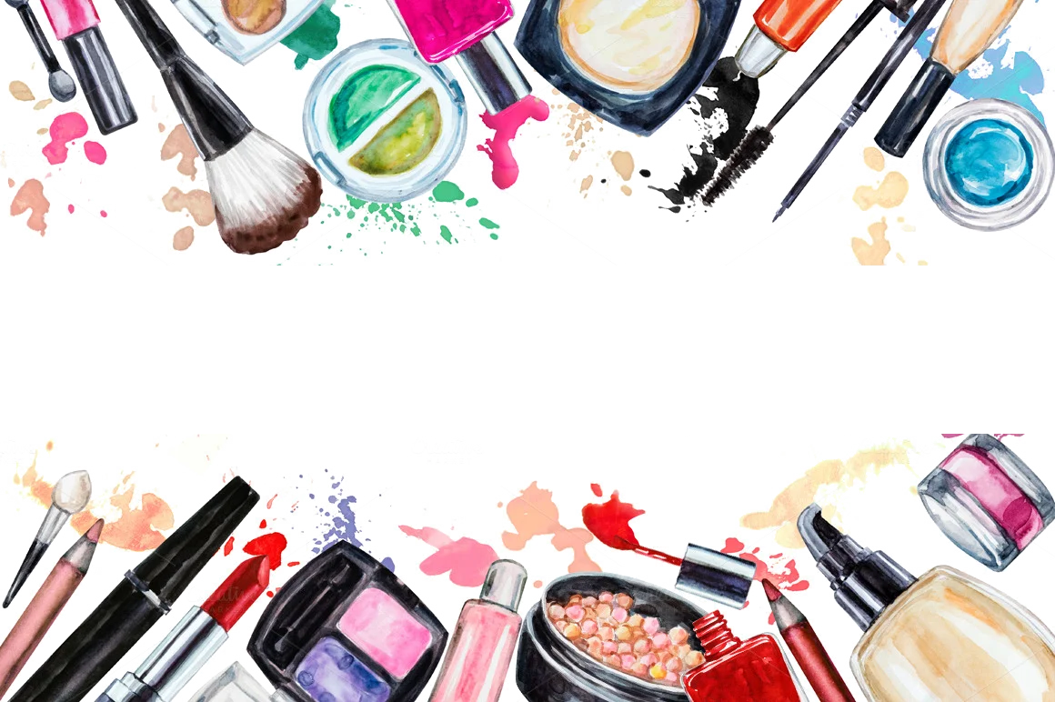 Cosmetic Essentials Clipart: A Colorful Explosion of Beauty Tools and Makeup