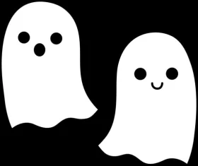 Adorable Cute Ghost Clipart with Playful and Friendly Cartoon Style Illustration