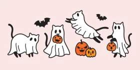 Adorable Halloween Spooky Friends Cartoon Ghost and Pumpkin Clipart Collection