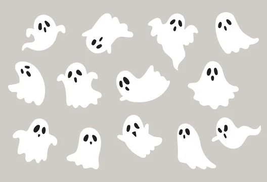 Ethereal Halloween Spectral Shapes - Cute Ghostly Clipart Collection for Spooky Designs