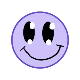Charming Pastel Purple Smiley Face Clipart with Gentle Curved Expression
