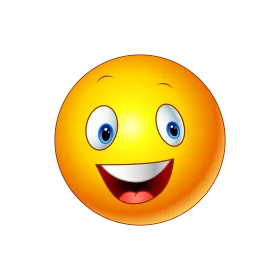 Cheerful Animated Emoji Clipart with Radiant Facial Expression and Blue Eyes