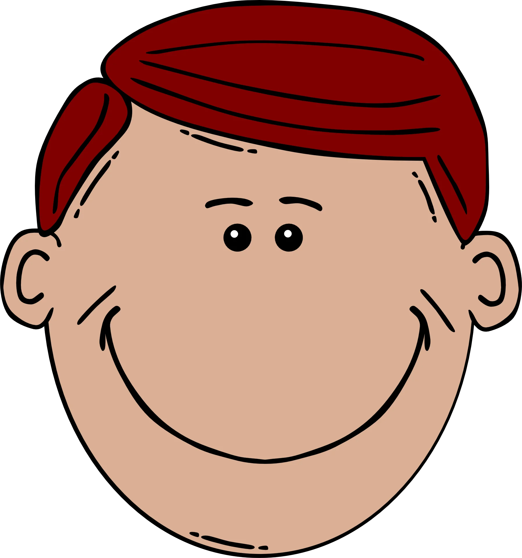 Cheerful Cartoon Character Clipart with Warm Smile and Rosy Cheeks