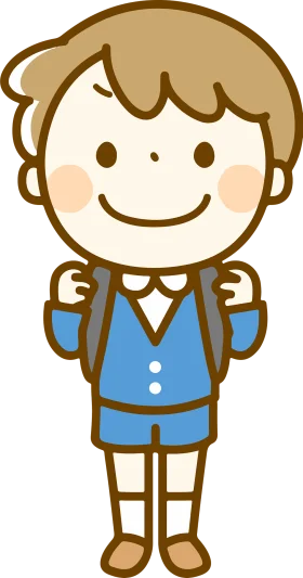 Cheerful Elementary School Boy Clipart Illustration for Educational Resources