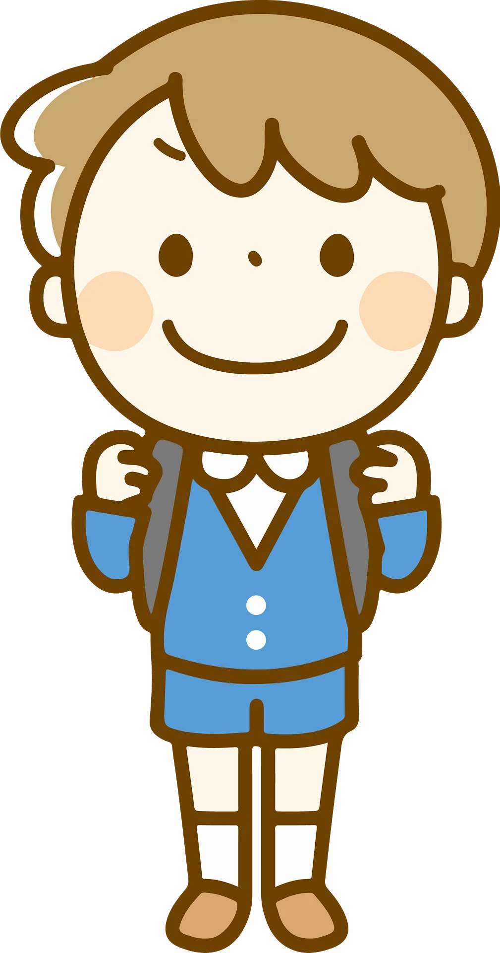 Cheerful Elementary School Boy Clipart Illustration for Educational Resources