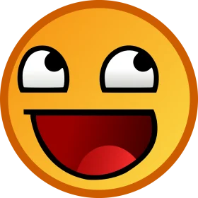 Cheerful Orange Smiley Face Clipart with Quirky Cartoon Expression