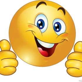 Cheerful Yellow Emoji Clipart Giving Double Thumbs Up with Radiant Expression