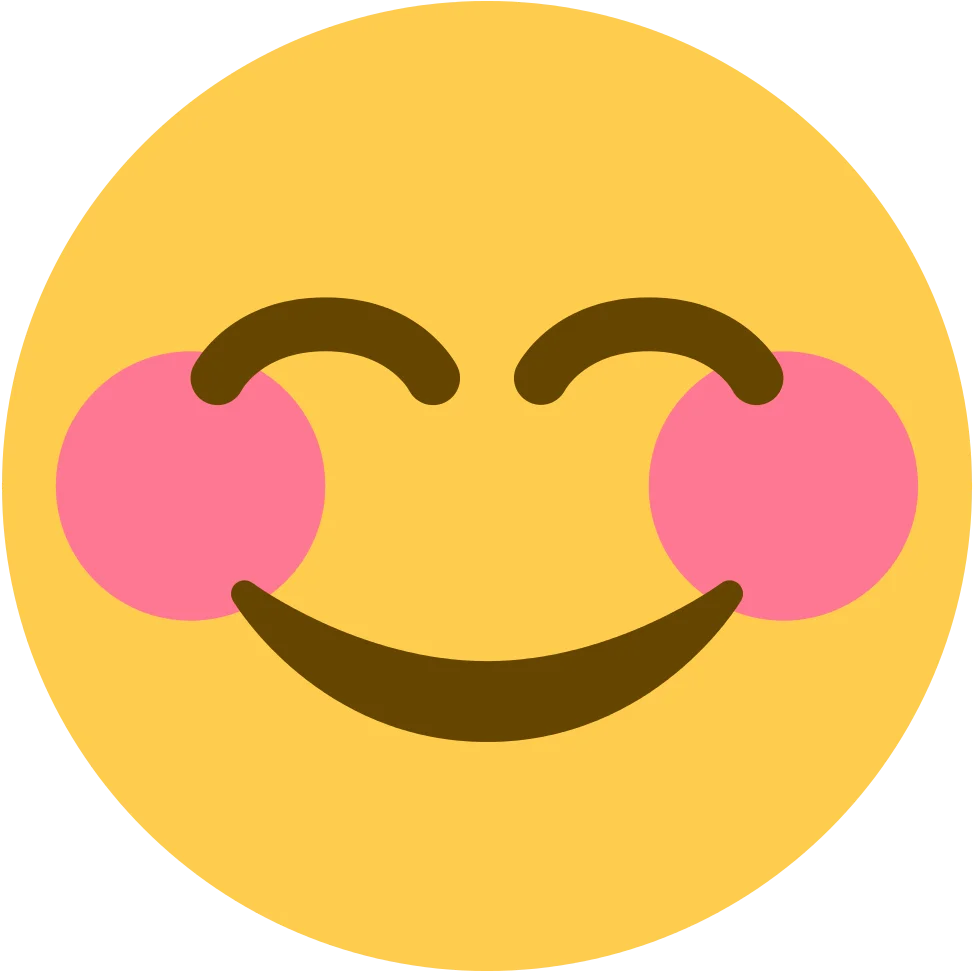 Cheerful Yellow Emoji Clipart with Blushing Cheeks and Warm Smile