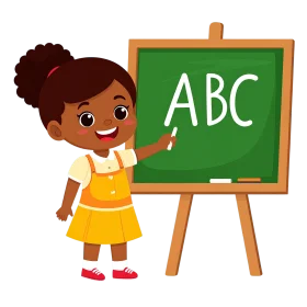 Cheerful Young Student Learning ABC's Cartoon Clipart Illustration