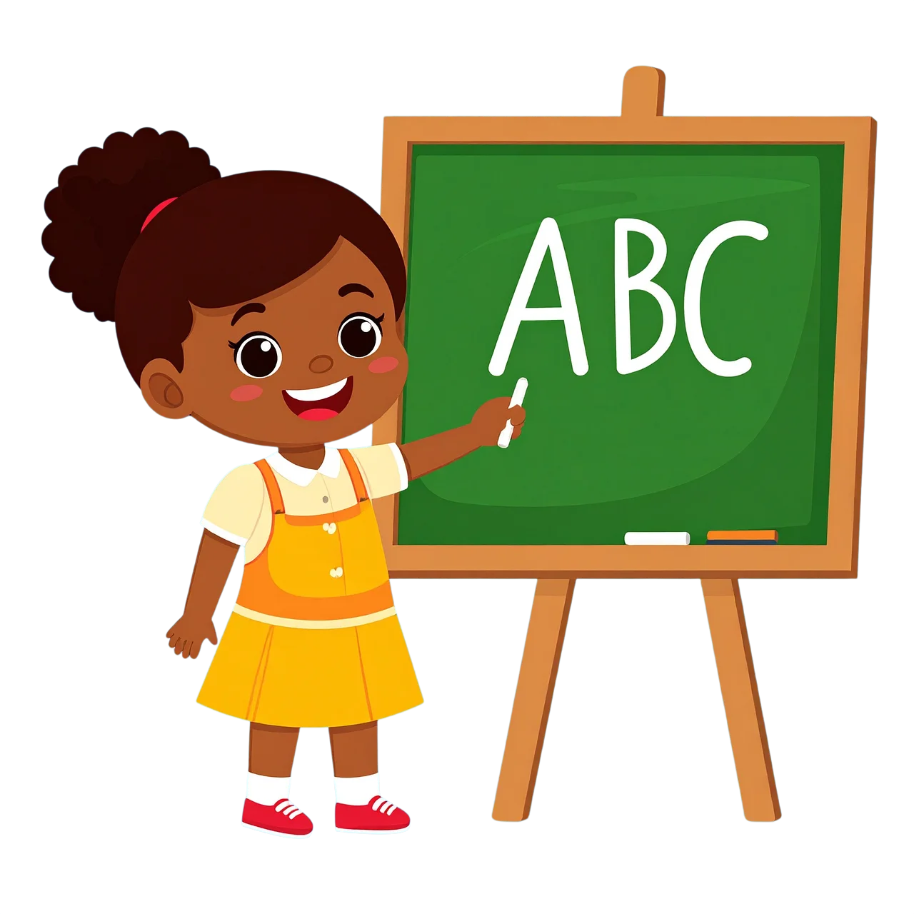 Cheerful Young Student Learning ABC's Cartoon Clipart Illustration