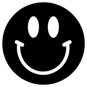 Classic Black and White Smiley Face Clipart Design with Cheerful Expression