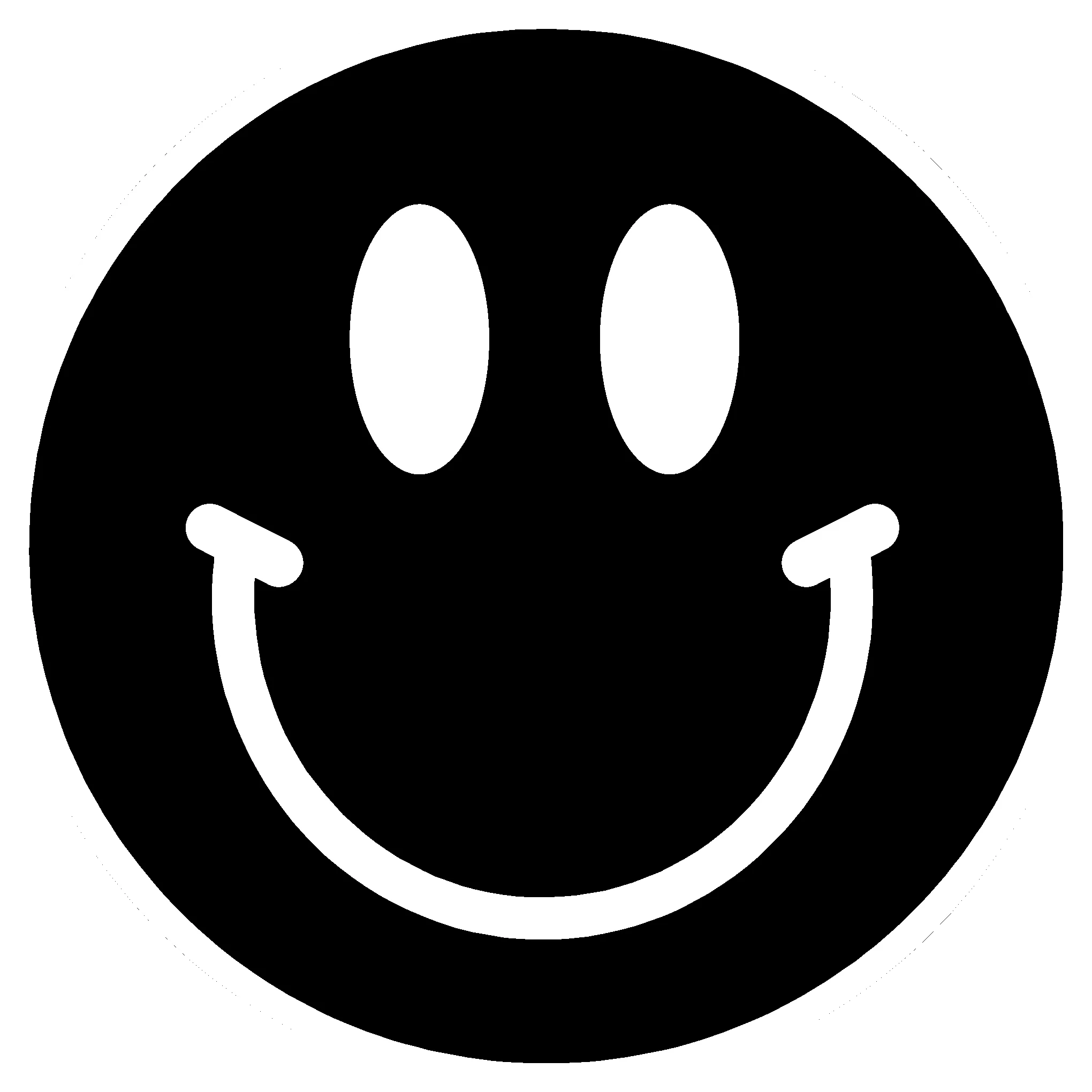 Classic Black and White Smiley Face Clipart Design with Cheerful Expression