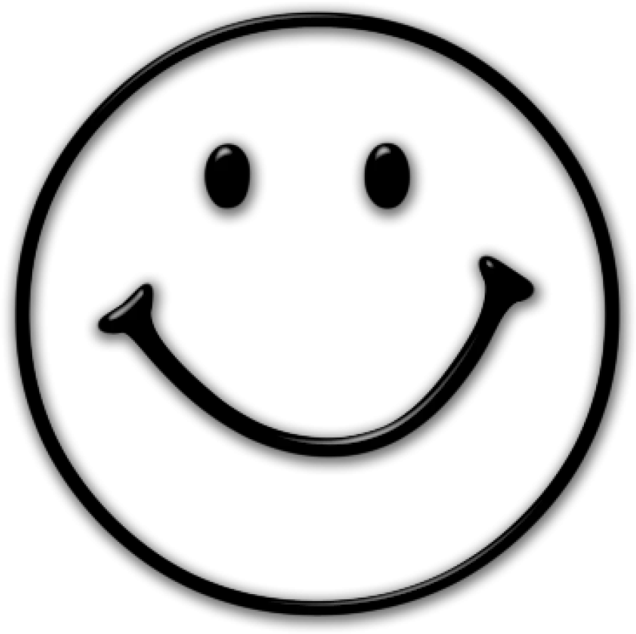 Classic Black and White Smiley Face Clipart Symbolizing Joy and Positivity