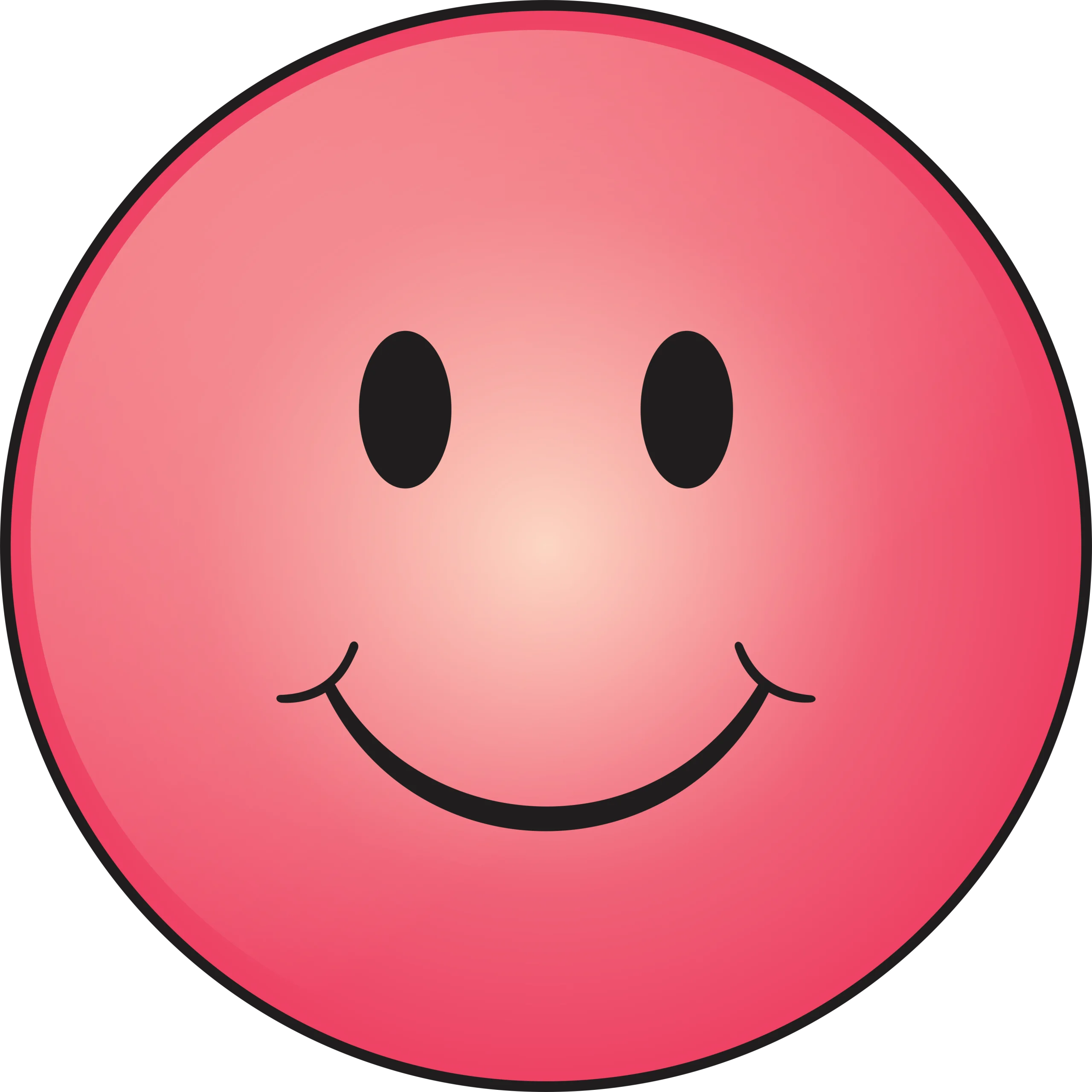 Classic Pink Smiley Face Clipart - Cheerful and Bright Emoticon Design