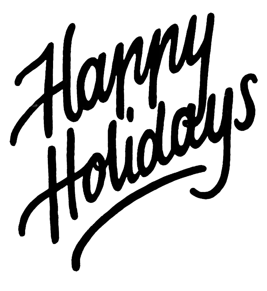 Elegant Handwritten Happy Holidays Calligraphy Clipart Design