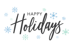 Elegant Snowflake-Adorned Happy Holidays Festive Seasonal Clipart Design