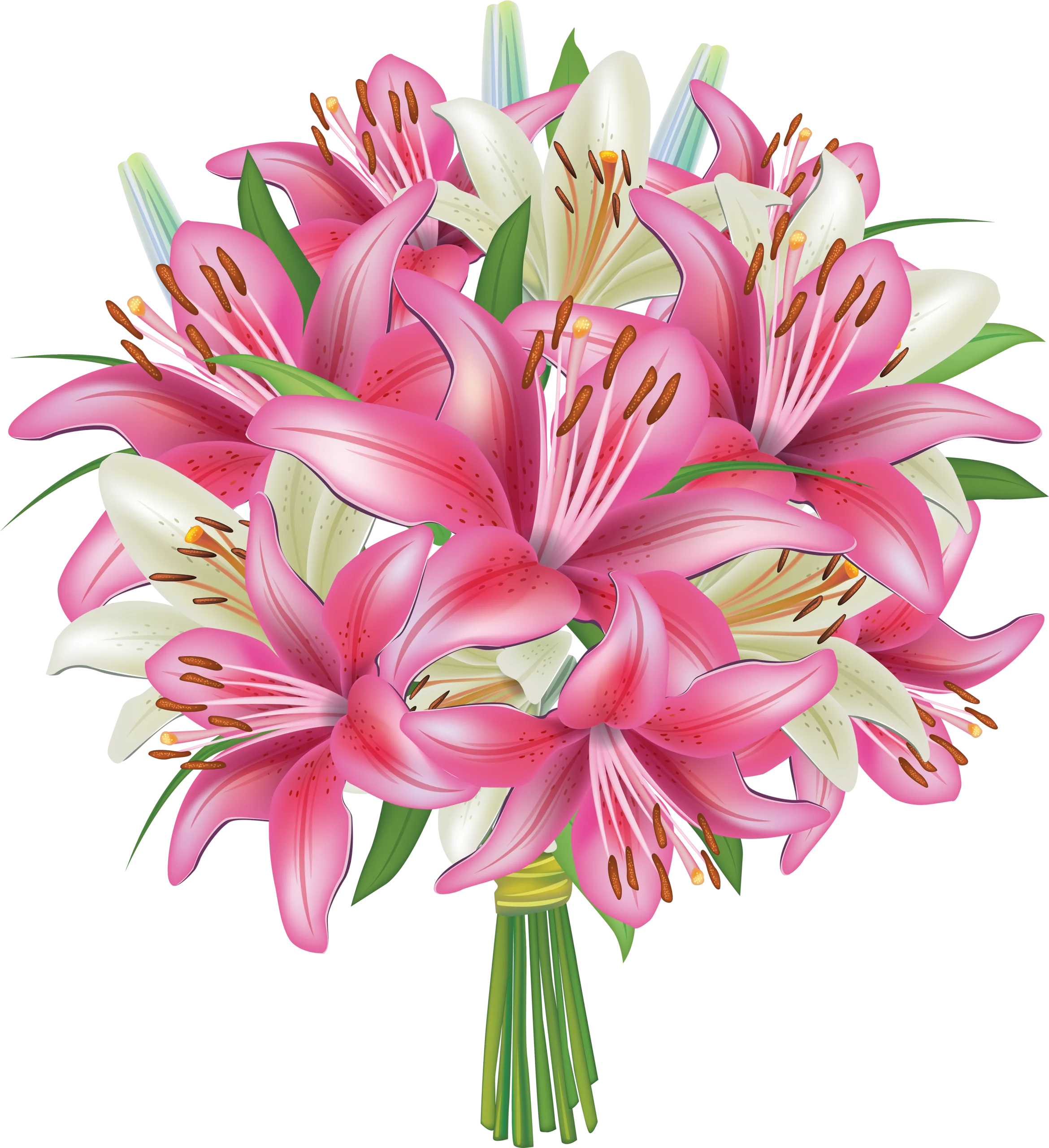 Enchanting Pink Lily Bouquet Animation - Delicate Floral Arrangement Artwork