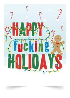 Festive and Cheerful Happy Holidays Clipart with Playful Typography