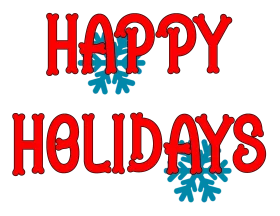 Festive Happy Holidays Clipart Design with Snowflake Decorative Elements