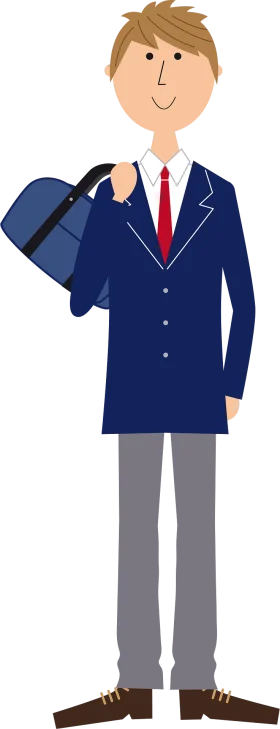 Professional Young Male Student in School Uniform Clipart Illustration