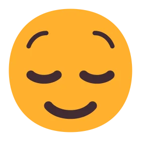 Serene Closed-Eyes Peaceful Emoji Clipart with Gentle Smile Expression