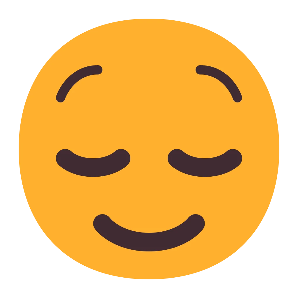 Serene Closed-Eyes Peaceful Emoji Clipart with Gentle Smile Expression