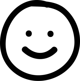 Simple Black and White Minimalist Smiley Face Clipart Design
