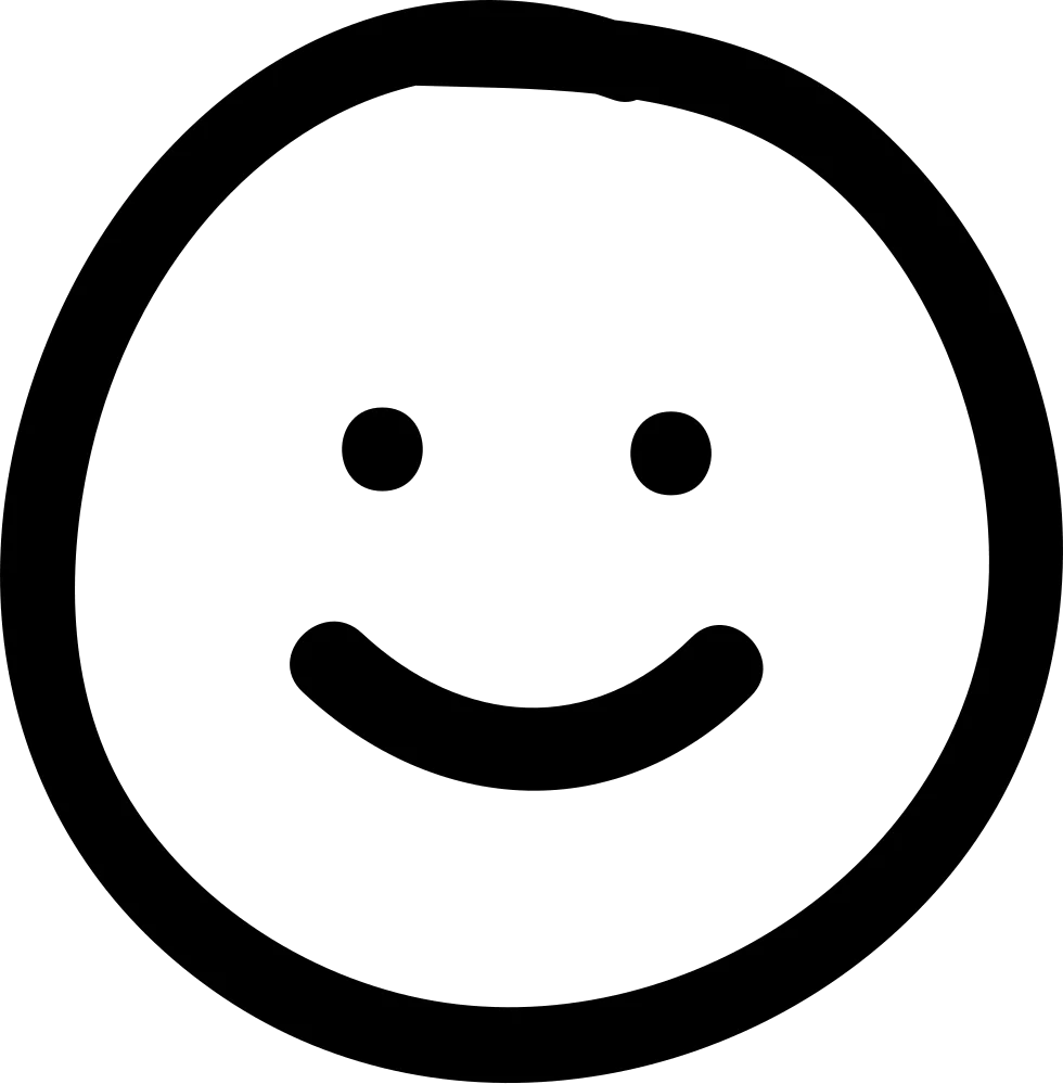 Simple Black and White Minimalist Smiley Face Clipart Design