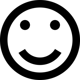 Simple Black and White Smiley Face Clipart - Minimalist Cheerful Emoji Design