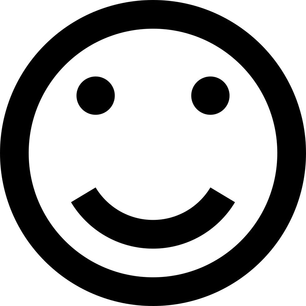 Simple Black and White Smiley Face Clipart - Minimalist Cheerful Emoji Design