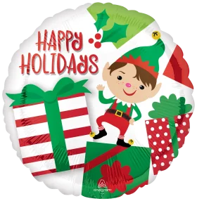Cheerful Christmas Elf and Festive Presents Clipart Design for Holiday Celebrations