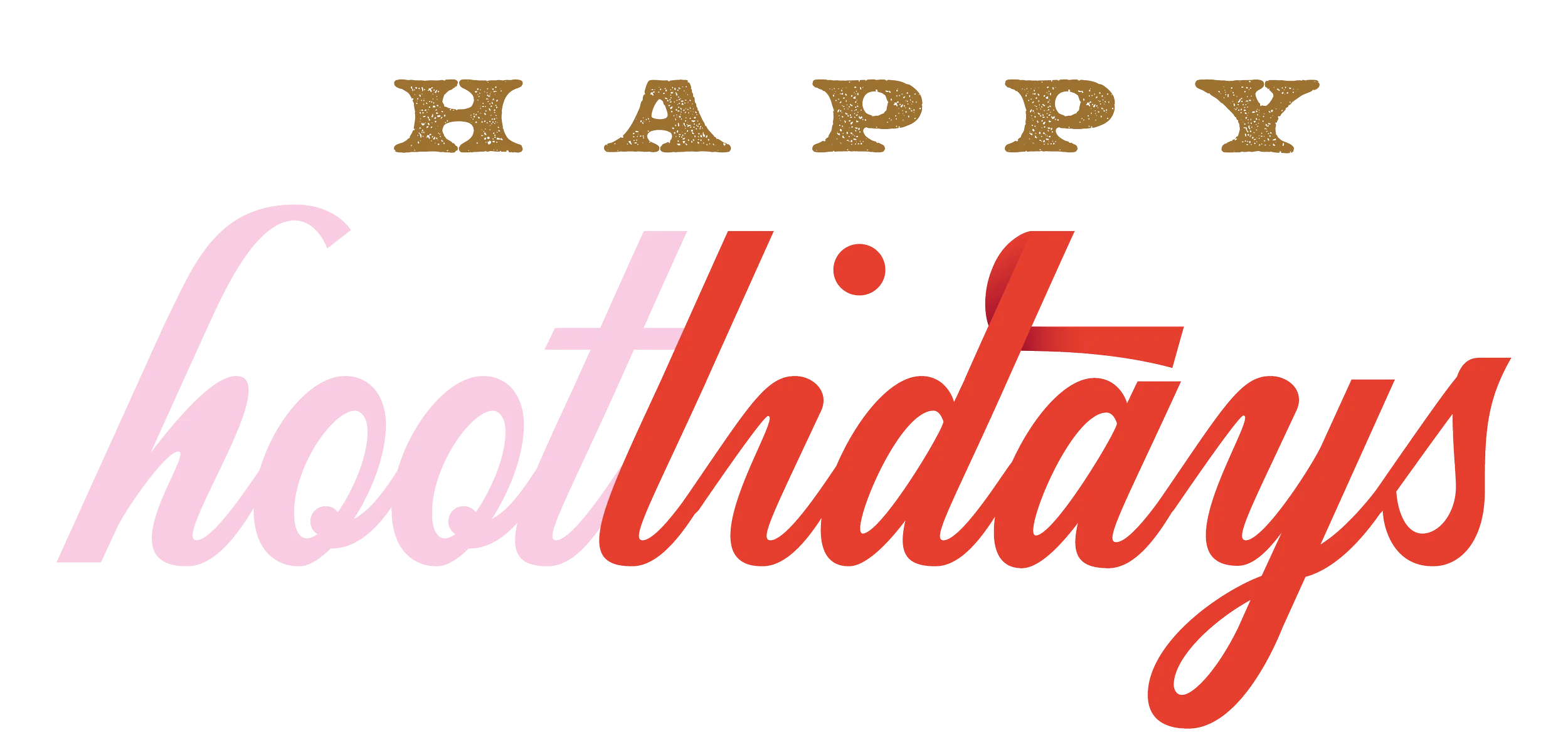 Festive Happy Holidays Elegant Typography Clipart Design in Soft Colors