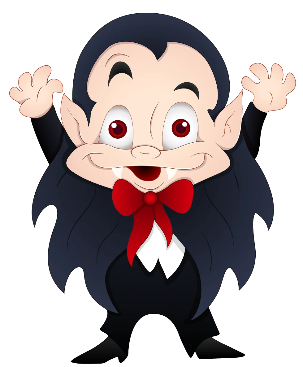 Adorable Cartoon Vampire Clipart - Cute Halloween Character Design