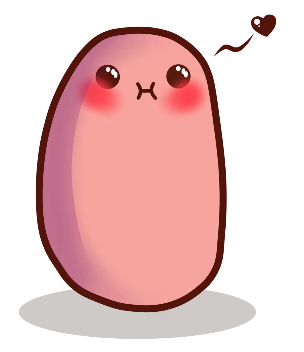 Adorable Pink Kawaii Potato Clipart with Cute Rosy Cheeks and Charming Expression