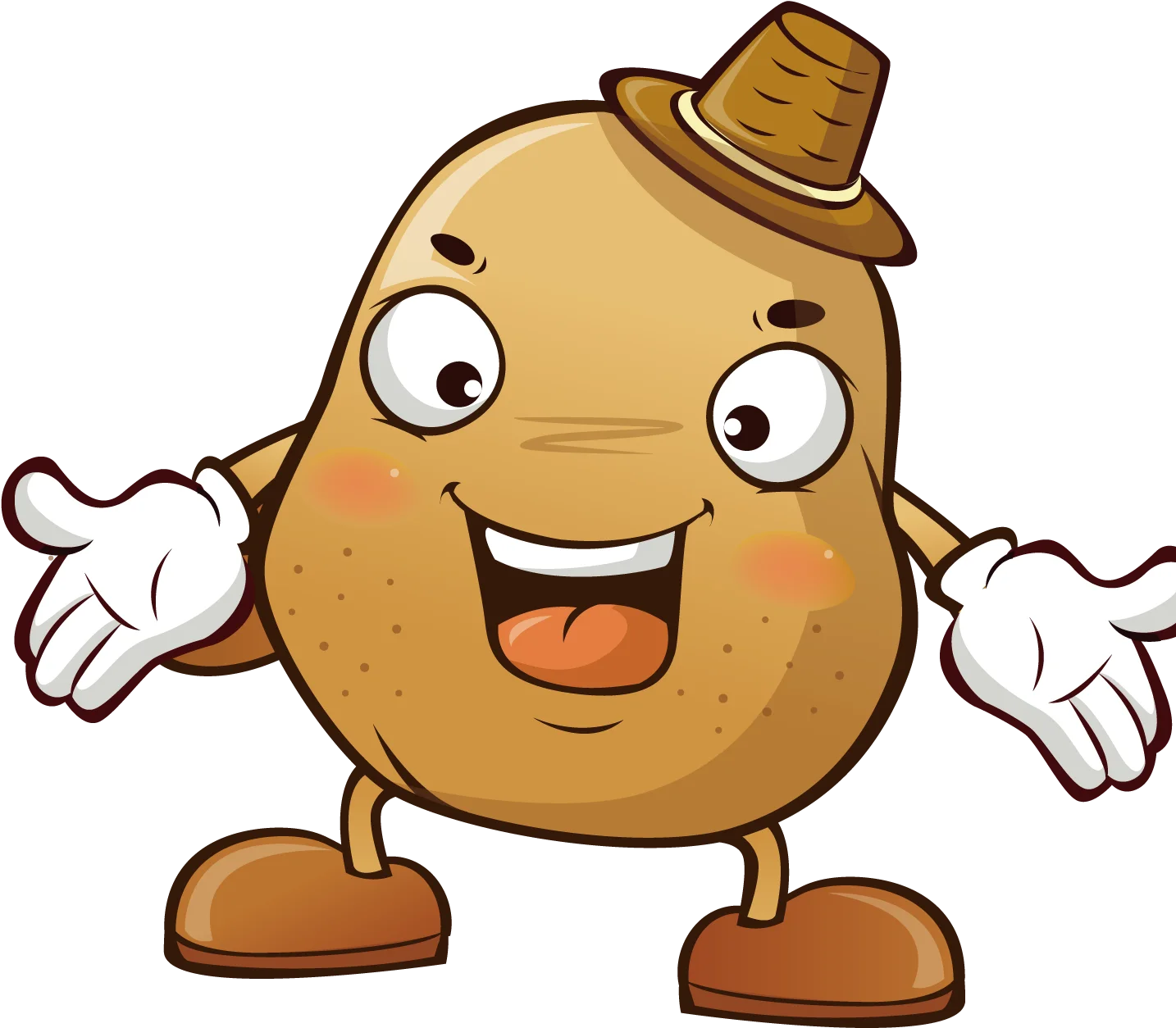 Cheerful Cartoon Potato Clipart Character with Playful Personality