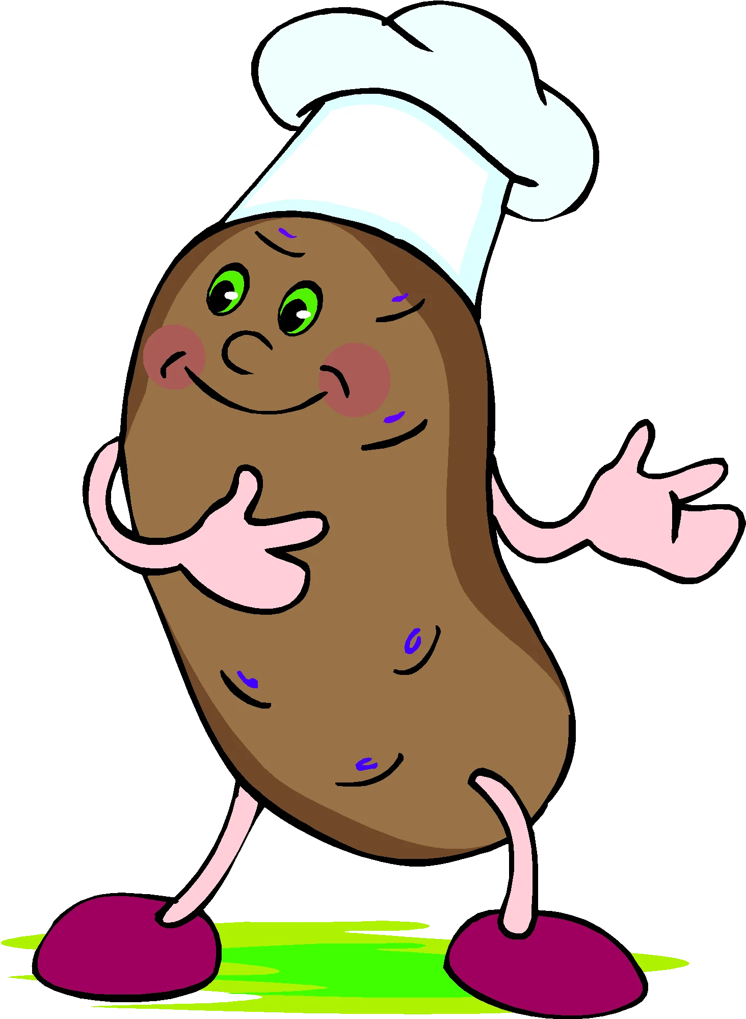 Cheerful Potato Chef Clipart with Playful Cartoon Personality and Cooking Hat
