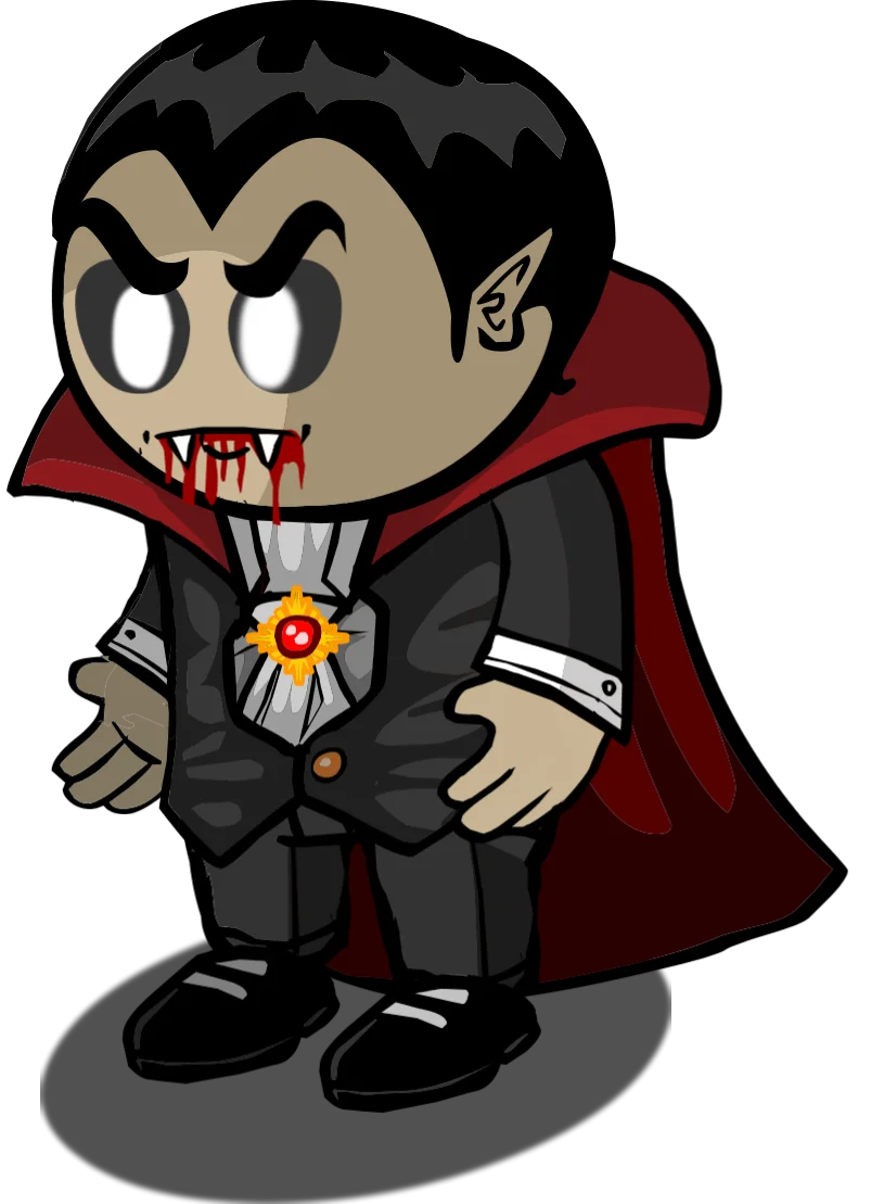 Chibi Dracula Vampire Clipart: Adorable Gothic Horror Cartoon Character