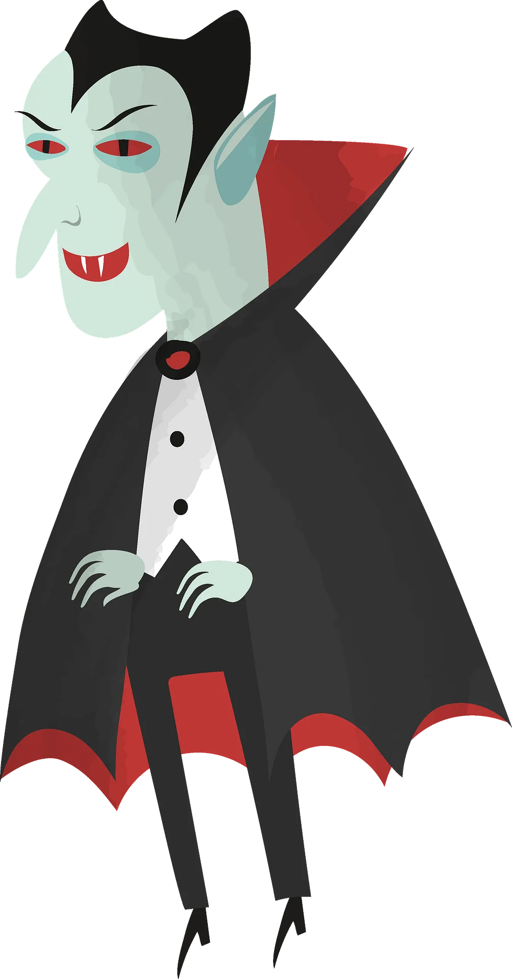 Classic Cartoon Vampire Clipart - Stylized Halloween Character Design