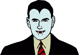 Classic Nostalgic Vampire Gentleman Clipart Illustration in Retro Style